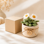Personalized Crochet Daisy Pot