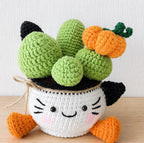 Crochet Black Cat Cactus Pot — handmade product image 2