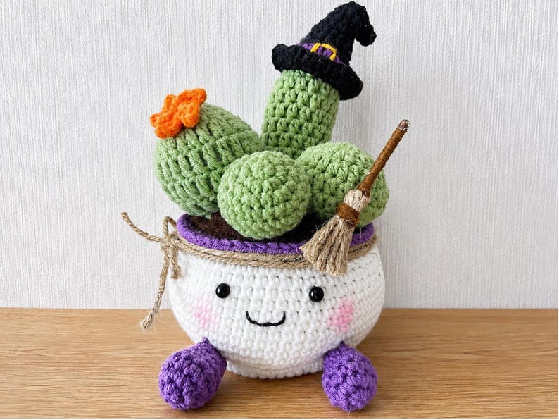 Crochet Witch Cactus Pot — handmade product image 7