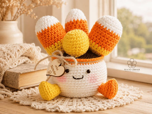 Crochet Candy Corn Pot — handmade product image 1