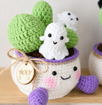 Crochet Ghost Cactus Pot — handmade product image 3