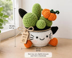 Crochet Black Cat Cactus Pot — handmade product image 8