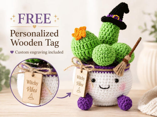 Crochet Witch Cactus Pot — handmade product image 2