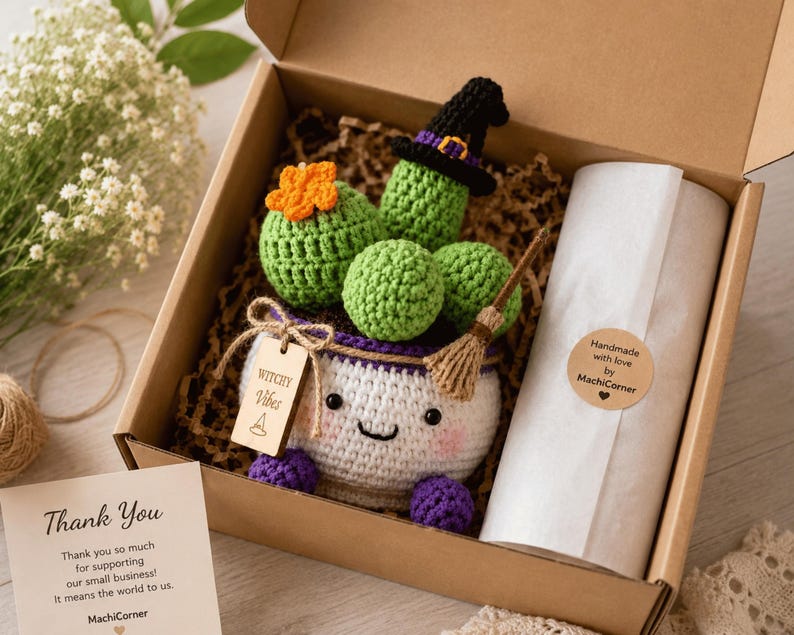 Crochet Witch Cactus Pot — handmade product image 8