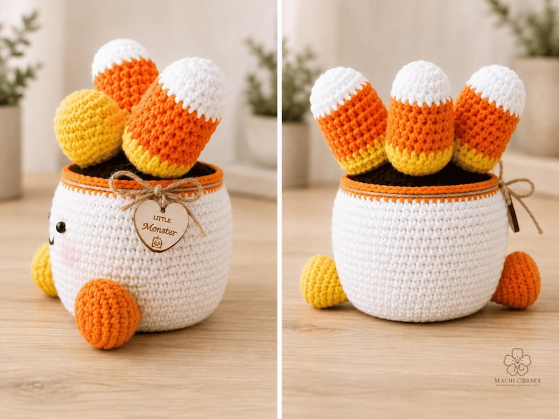Crochet Candy Corn Pot — handmade product image 5