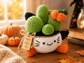 Crochet Black Cat Cactus Pot — handmade product image 1