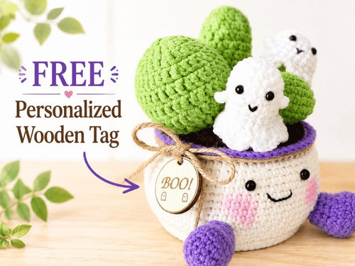 Crochet Ghost Cactus Pot — handmade product image 2